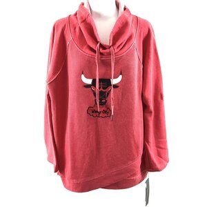 Chicago Bulls Womens Sweatshirt Pullover Funnel Neck Red 1X Touch Alyssa Milano